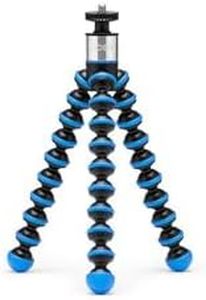 JOBY GorillaPod GO, Trépied Flexible avec Tête à Rotule et Monture Griptight 360 pour Smartphone, Appareil Photo Hybride Compact ou Appareils jusqu'à 0,5 kg, JB01864-0ww Bleu