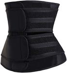 QEESMEI Waist Trainer Belt for Women & Man - Waist Cincher Trimmer Weight Loss Ab Belt - Slimming Body Shaper Belt (Small, Black2straps)