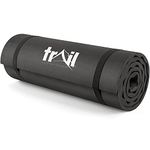 Trail Camping Mat With Comfort Contours 15mm Thick Foam Insulated Roll Pad (Black)