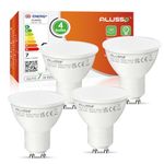 ALUSSO 7W GU10 LED Light Bulbs, 560lm Cool White 6000K, Equivalent to 70W Halogen Bulbs, Non-dimmable, 120° Beam Angle, LED Spotlight Bulbs Suitable for Living Room, Bedroom, Kitchen, Pack of 4