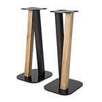 EXIMUS One Pair Fixed Height Universal Speaker Floor Stands - 600 Series - Walnut Black