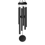 Litu Wind Chimes Outdoor Decor, 32 Inches Deep Tone Windchimes with 6 Thickened Aluminum Tubes, Large Metal Wind Chimes for Outside, Memorial Wind Chimes Best Gift for Mom Grandma Women, Black