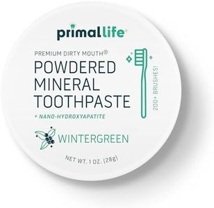 Primal Life Organics - Dirty Mouth Toothpowder, Tooth Cleaning Powder, Flavored Essential Oils with Natural Kaolin & Bentonite Clay, Good for 200+ Brushings, Organic, Vegan (Wintergreen, 1 oz)