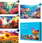 4 Packs Large Piece Puzzle for Adults - Dementia 36 Pieces Puzzles for Elderly Adults,Alzheimer’s Puzzles Memory Cognitive Games for Elderly Seniors with 4 Storage Bags