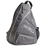 Franklin Sports Pickleball Bag - Men's and Women's Backpack - Official Adjustable Sling Bag of U.S Open Pickleball Championships - Gray/Gray