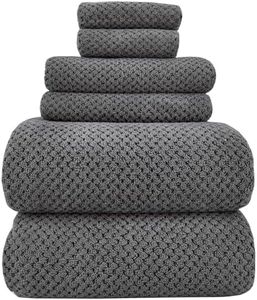 YTYC Towels,39x78 Inch Oversized Bath Sheets Towels for Adults Luxury Bath Towels Extra Large Sets for Bathroom Microfiber Shower Towels 80% Polyester (Classic Grey,6 Piece)