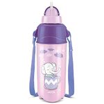 Milton Kool Trendy 500 Kids Plastic Insulated Water Bottle with Straw, 490 ml, Sipper Bottle, Leak Proof, BPA Free, Food Grade, School & Picnic Bottle, Purple