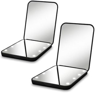 Milishow Compact Mirror, 1x/3x Magnifying LED Pocket Mirror, Small Lighted Travel Makeup Mirror for Purse, Handbag, Folding, Handheld, 2-Sided Mini Mirror with Lights for Women