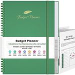 Budget Planner, Budget Book with Expense Tracker, Financial Planner with 12 Pockets, Undated Monthly Bill Organizer Notebook for Saving Money, Debt Tracker, Spending Tracker 8.3" x 5.8" (A5, Green)