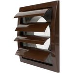 Brown Exhaust Hood Vent 5'' Inch / 125 mm with Shutters, Built-in Pest Guard Screen and Flange, Air Vent Cover with Flaps, HVAC Exhaust Vent Duct Cap, Helps with Backdraught/Backdraft