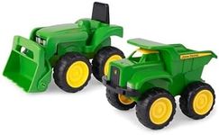 John Deere 6'' Dump Truck & Toy Tractor With Loader Construction Vehicle Set, Green