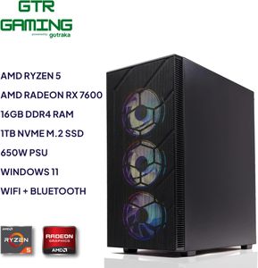 GTR Gaming PC – Ryzen 5, RX 7600 Graphics Desktop Computer