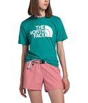 THE NORTH FACE Women's Plus Short Sleeve Half Dome Tee, LED Yellow/TNF White, 3X, Green