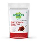 NATURE'S Precious Gift - Bhut Jolokia/ Ghost Pepper Chilli Pods (Oven Dried) - 120 gm - (60 gm x 2 Pack) - Organically Grown