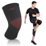 AccuSure Knee Brace Compression Sleeve- Best Support for Arthritis, ACL, Running, Basketball, Meniscus Tear, Sports, Joint Pain Relief, Injury Recovery For Men, Women (Large)Neoprene