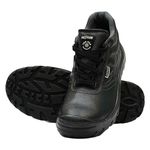 Hillson Rambo Steel Toe ISI and CE Certified Protective Safety Footwear with 200J Toe Cap (Steel Toe, 9) Black