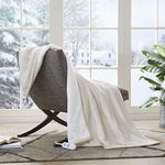 Serta Reversible Fleece to Sherpa Throw Ultra Soft Knitted Electric Blanket, Cozy and Snuggly Cover for Cold Weather, Auto Shut Off, Multi Heat Setting Controller, 50"x60", Tan