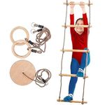 PSWOOD Gym Swing Set Gorilla Gym kit Gym Swing Kids Indoor Outdoor Playground Kit for Children Gymnastics Suitable 3-12 Years Kids Jungle Gym Swing Include Swing, Climbing Ladder Gymnastics