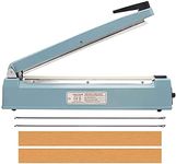 Seababyhouse 12inch (30cm) Manual Impulse Bag Hand Heat Sealer Machine, Bag Sealer Heat Sealing Closer Tool Poly Tubing Plastic Bag, Extra 1 Sheet and 2 Heating Elements, Electronic Circuit Control