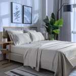 Sweet Sheets® Light Grey Queen Bed Sheets | Ultra Soft Cooling Queen Sheet Set | Deep Pocket, Wrinkle & Fade Resistant Queen Sheets | Queen Fitted Sheet, Flat Sheet & Pillowcases