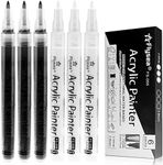 Black Paint Pens, 6 Pack 0.7mm Acry