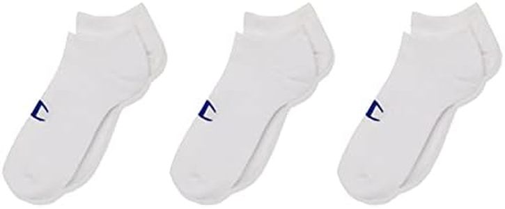 Champion Kids C Logo Low Cut Socks (3 Pack), White, Small