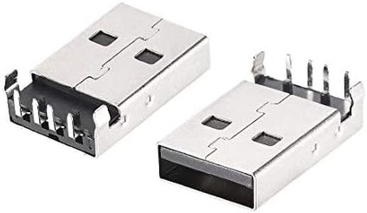uxcell 30 PCS USB 2.0 Type A Male Socket Connector Jack Port, 4-Pin DIP 90 Degree Right Angle, Repair Replacement Adapter