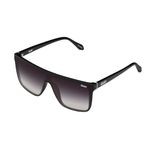 Quay Women's Nightfall Flat Top Shield Sunglasses, Black/Black Fade Polarized, One Size