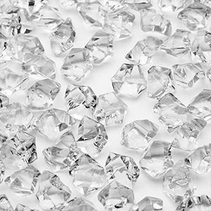 PMLAND Acrylic Ice Rock Cubes 3 Lbs Bag Vase Filler or Table Decorating Idea- Clear