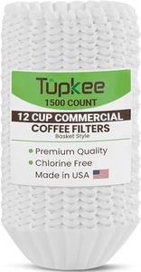 Tupkee 12-Cup Large Coffee Filters - 9.75” x 4.25” - 1500 Count - Tall Walled to Prevent Ground Overflow - Compatible with Bunn 12 Cup Commercial Coffee Maker & Large Home Machines - Made in the USA