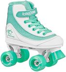 Roller Derby Firestar Youth Girl's Quad Roller Skates, White/Mint, Size 02