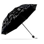 Kraptick Printed Design Umbrella, Umbrella for Rain, Wind Proof Umbrella, Water-Proof Umbrella for Men/Women/Boys/Girls/Kids, Travel Umbrella with Manual Mechanisms for Open & Close (Black)