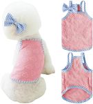 Fnaobai Dog Summer Clothes Puppy Heart Vest Shirt Breathable Pet Sleeveless Tank Top for Small Medium Dog Cat (Pink, Small)