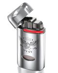 VVAY Triple Jet Flame Lighter, Adjustable Flame, Butane Refillable, Eagle, Sold without Gas