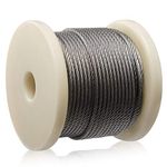 AGTEK Wire Rope 1/8 Inch 316 Stainless Steel Aircraft Cable for Decking Railings, 100 FT, 7x7 Strands Construction