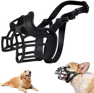 Museliere pour Chien, Museliere Anti-Aboiements et Anti-Morsures, Museliere pour Chiens Ajustable, Muselière en Silicone pour Chien, Masque Respirant pour Animaux de Compagnie, Empêche Mâcher (L)