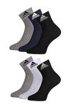 ADIDAS Men's Cotton Original Flat Knit Ankle Length Socks (Pack Of 6 Pairs-12N) (AD-203/GWB_CGB Multi Color)