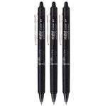 Pilot FriXion Ball Clicker Retractable Erasable Gel Pen, Fine Point, 0.7mm, Black Ink, 3 Count