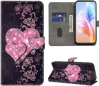 VODEFOX for LG Stylo 6 Case,Design for LG Stylo 6 Case with Card Holder Stand Kickstand for Women Girls Boys, 3D 3D Wallet PU Leather Cover for LG Stylo 6 (Lace Heart, LG Stylo 6)