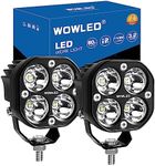 WOWLED Cubes Spot LED Pods Light, 2PCS 3Inch 80W Set Marine Spreader Driving Fog Lights for Truck, Off Road LED Pod Light 4X4 Waterproof LED ditch Lights for Tractor ATV SUV UTV Marine 12V 24V