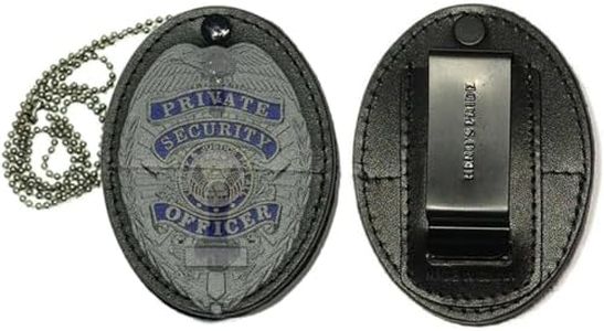 Hero’S Pride™ Universal Shield Leather Badge Holder with Hook & Loop Closure (Holder Only) - Premium Badge Holder for Police, Law Enforcement, Security Officer - Neck Chain Included