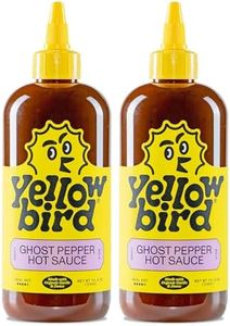 Yellowbird Organic Ghost Pepper Hot Sauce - Real Hot - Vegan Spicy Hot Sauce with Smoked Organic Ghost Peppers, Tomatoes and Onions - Gluten Free & Non-GMO - Tabletop Size - (19.6 oz, 2 Count)