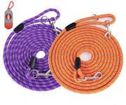 Lanwandeng (2 Pack) Long Dog Leash for Dog Training 15FT/30FT/50FT, Dog Rope Leashes with Reflective Thread for Large Medium Small Dogs, Dog Tie-Out Cable Lead for Hunting, Camping&Backyard