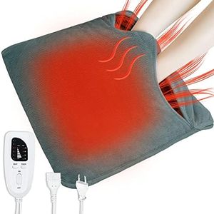 Cuplu 40x40 Calienta Pies Electrico de Calentamiento Rápido,6 Niveles de Temperatura y 4 Temporizadores,Apagado Automático,Calentador Pies electrico Lavable por Mujeres/Hombres (Gris Oscuro)