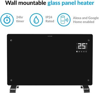 Devola 1500W Smart Glass Panel Heater – Wall Mount Electric Radiator