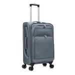 Aerostar Medium 26” Lightweight Softshell Expandable Suitcase, Integrated Combination Lock, 4 Wheels Check in Luggage for 15 to 20kg (Grey, 77 litres)