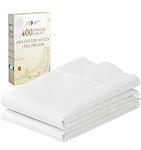 California Design Den King Size Pillowcase Set - 400 Thread Count, 100% Cotton Sateen, Luxury Set of 2 Pillow Covers, Breathable, Cooling, Soft for Comfortable Quality Sleep - Antique White