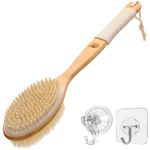 DSL Back Scrubber for Shower, Shower Body Brush for Exfoliating Skin, Dual Soft and Stiff Brush Head Design with Natural Bristles – Premium Back Exfoliator for Shower