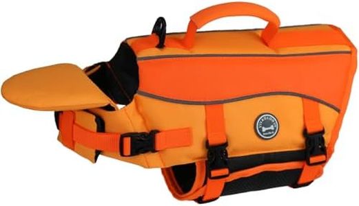 VIVAGLORY Gilet de Sauvetage pour Chien avec Flottabilité Amovible à l’Avant, Gilet de Flottaison avec Bandes Réfléchissantes et Rembourrage Supplémentaire, Orange Foncé, XXS