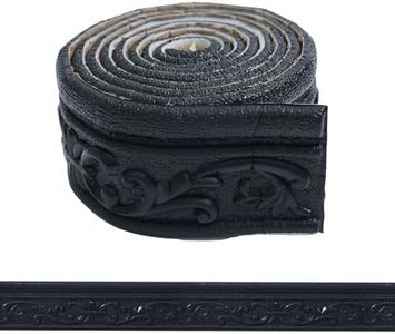 WADILE 180" x 3.1" Crown Molding Peel and Stick, Flexible Wallpaper Border Wall Trim Border, Self Adhesive Mirror Moulding Frame Lines, 3D Edging Foam Ceiling Baseboard, Black